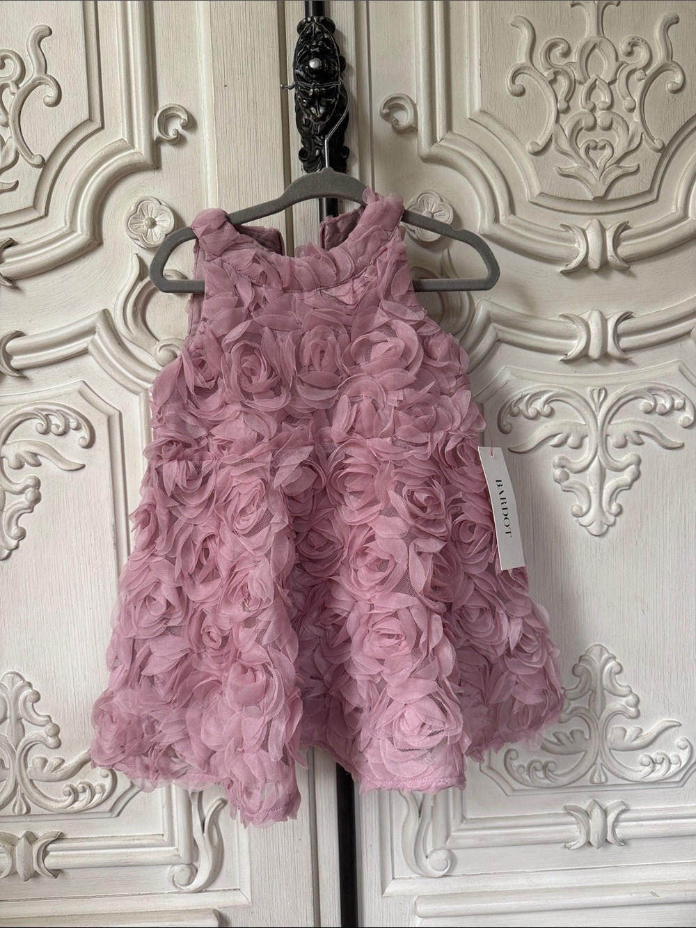 Bardot Mauve Rose-Appliqué Girls' Formal Dress